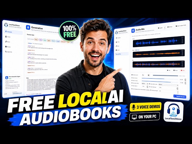 Free Local AI for Audiobooks? LocalText2Voice + 3 Voice Demos