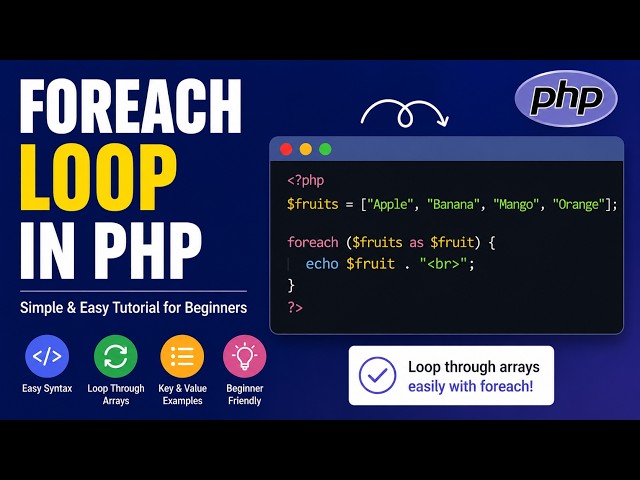 PHP Foreach Loop Explained | Simple & Easy Tutorial for Beginners