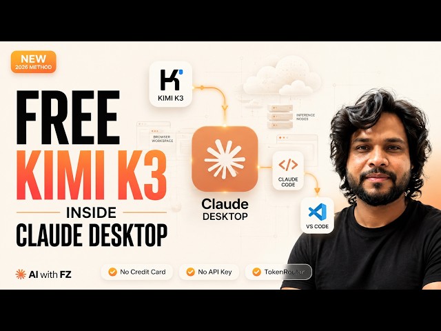 Claude Desktop Is Now FREE?! Use Kimi K3 in Claude Code & VS Code (2026 Setup)
