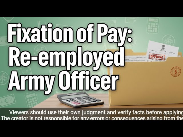 Fixation of Pay of Re-employed Army Officer: Deepak Kapoor #pay #fixation 