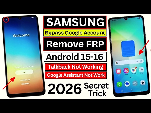 All Samsung FRP Bypass 2026 (100% Done) Android 15/16 Latest Patch ✅ Samsung FRP Lock Remove | No PC