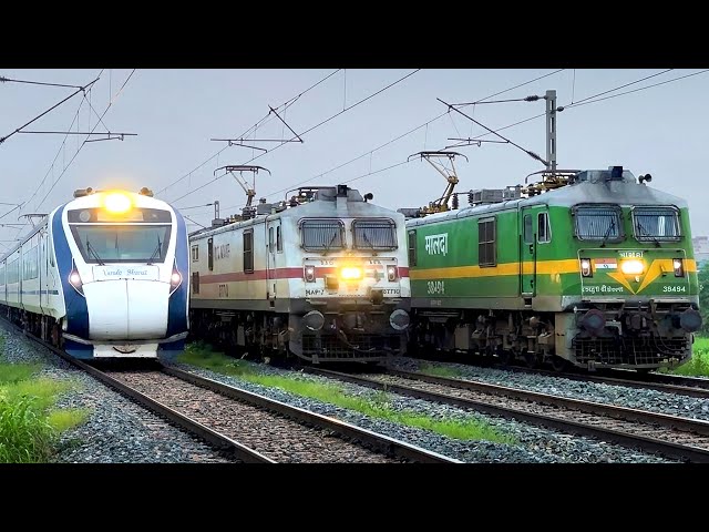 [17 In 1] Train Videos HIGH SPEED Indian Trains | Vande Bharat + Super Fast Express Trains
