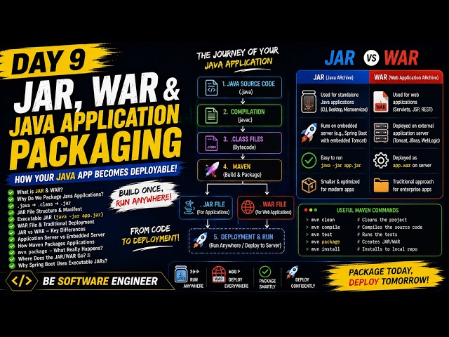 JAR vs WAR Explained — Java Application Packaging | Day 9