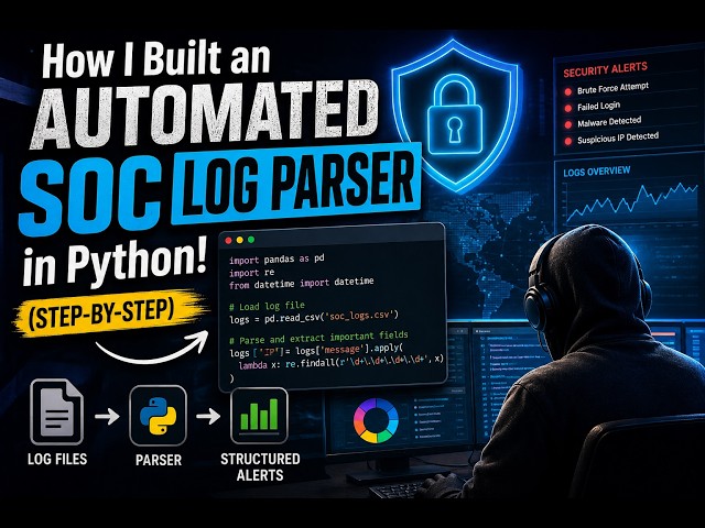 How I Built an Automated SOC Log Parser in Python! 🛡️ (Step-by-Step) #cybersecurity #soc
