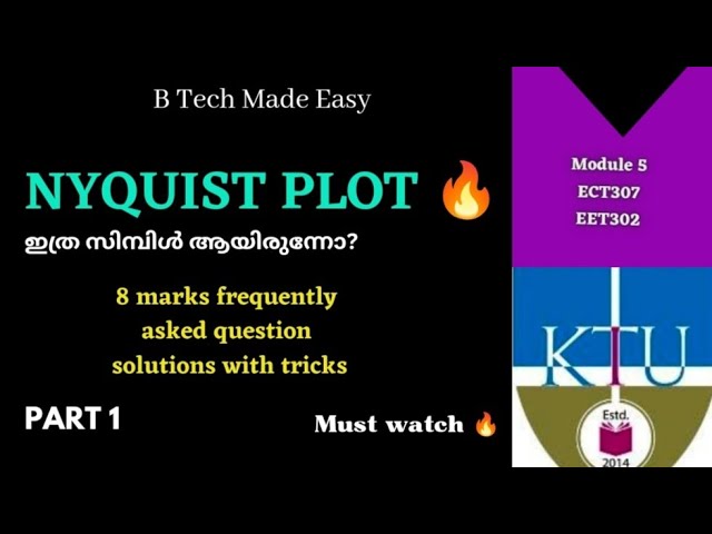 NYQUIST PLOT Part 1 / Control Systems/ frequently asked type question