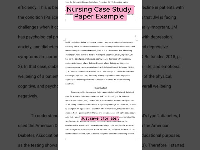 Nursing Case Study Paper Example on Lifespan Development