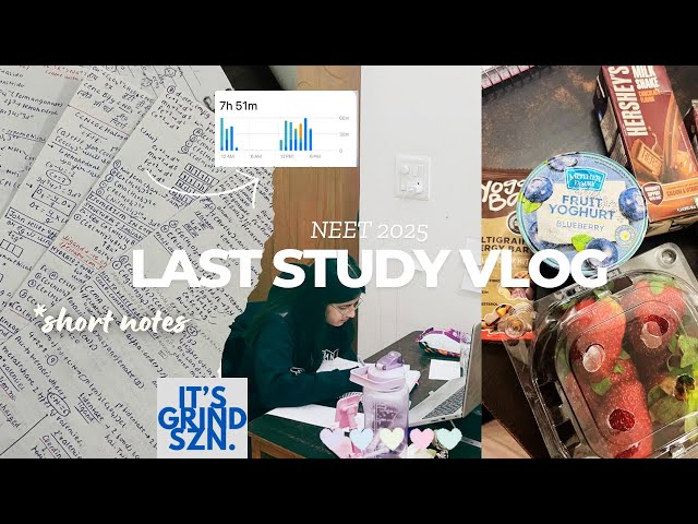 *STUDY VLOG* before Neet2025💀📝🍪✨~study,notes,all nighter,stress#trending #vlog
