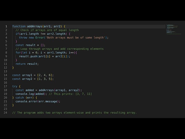 Javascript Interview Question: Add 2 arrays
