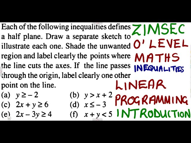 ZIMSEC O level Mathematics Linear Programming Introduction @mathszoneafricanmotives  @mathwithlightone