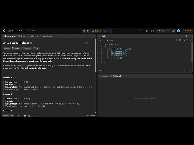 Memoization appraoch for House Robber 2 - Self Accountability day 2