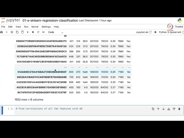 Lec 11 Regression and classification example on materials data