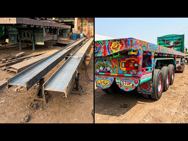 How Truck Trailer is Made From Just 2 I-Beams With Basic Tools | Full Semi-Truck Build