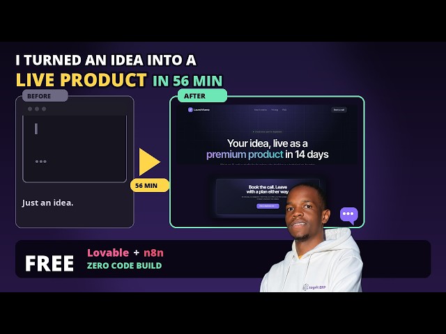 From Prompt to Live Product in Under an Hour — Zero Code (Lovable + n8n)