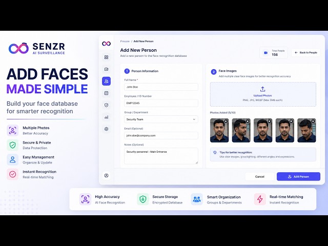How to Add Faces to an Senzrone AI Surveillance System | Face Recognition Setup Demo