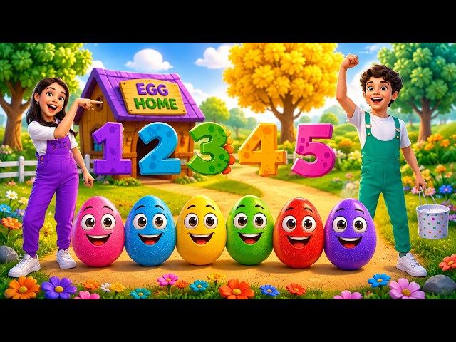 Egg Colors and Numbers Songs | Colorful Eggs on the Farm | English 3D Rhymes | Nursery Rhymes Kids