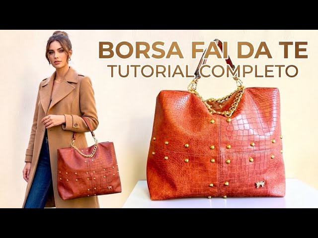 Crea una Borsa Luxury in Similpelle Cocco: Tutorial Facile con Cerniera e Borchie | DIY BAG TUTORIAL