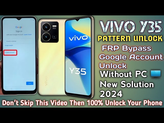 Vivo Y35 Pattern Unlock / Google Account Bypass!Without Pc 100% Working Method! 2024
