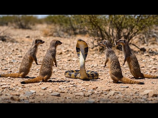 ⚔️ Terrifying Showdown | The Mongoose Pack Challenges the King Cobra! 🐍🦊