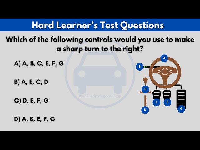 Vehicle Controls Test Questions | (LEARNER'S LICENCE TEST) -2024 | (Real Test)