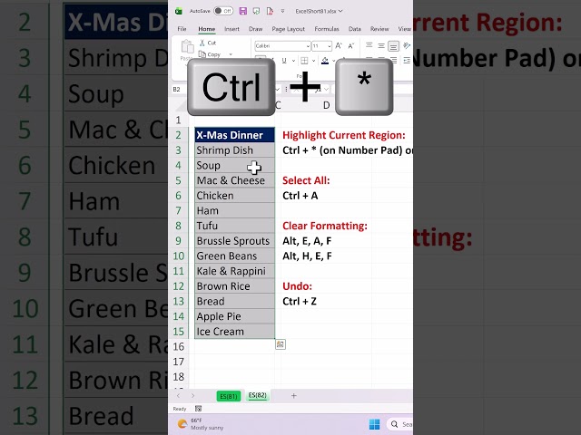 Excel Keyboard to Select Full Range & Remove Only The Formatting!!!! Excel Short 82