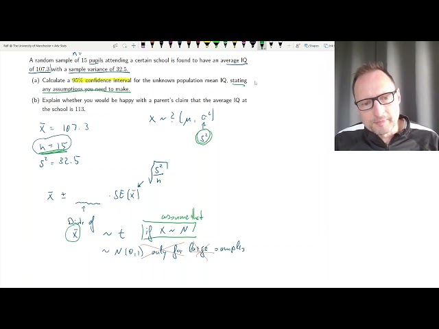 Confidence Interval Exercise, unknown population distribution and variance