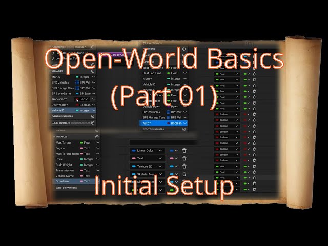 Initial Setup (Variables, Blueprint Structures, Save Game, Game Instance and Folders)