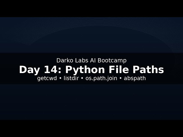 AI Bootcamp Day 14 – Python File Paths: getcwd, listdir, join & abspath