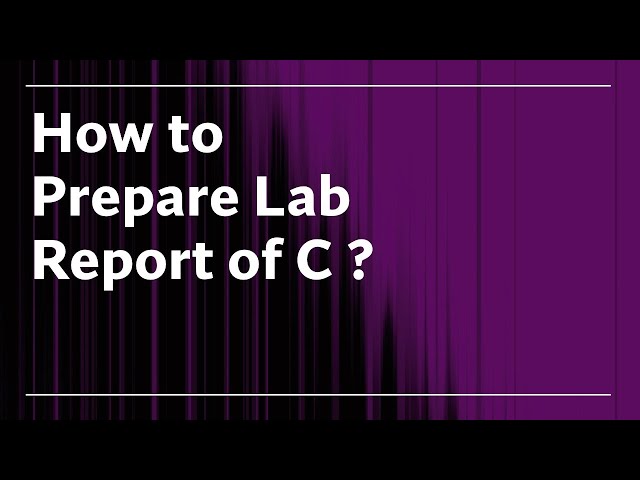 How to Prepare Lab Report of C ?