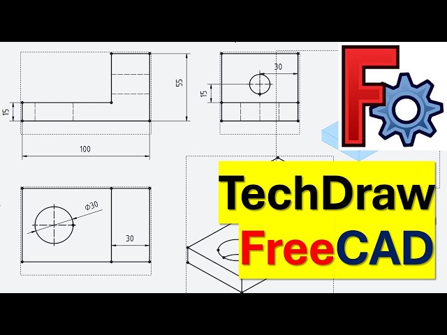 Technical Drawing of 3D parts in FreeCAD - FreeCAD TechDraw tutorial on how to do technical drawing