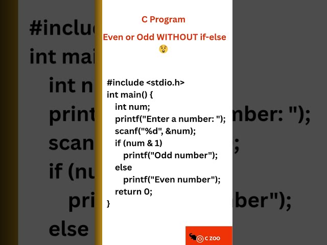 Simple C Program| From Basic | ODD or EVEN | Logics