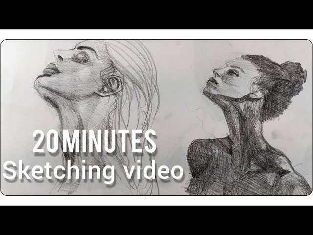 20 minutes practice with me, human gesture drawing Tutorial, easy sketching techniques