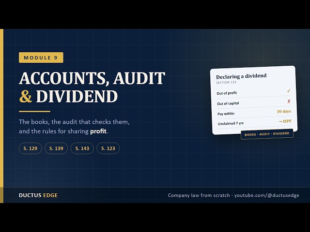 Module 9 of Companies Act - Accounts, Audit and Dividend