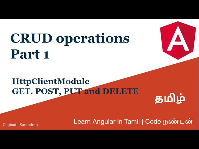 30) CRUD operation | Part 1| HttpClient | Learn Aangular in Tamil | Code Nanban