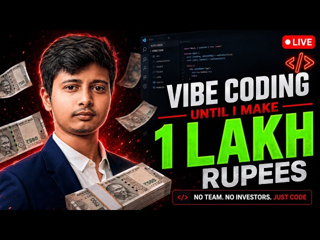 Day 3 - Vibe Coding Until I Make ₹1 Lakh Rupees | Live Vibe Coding Challenge