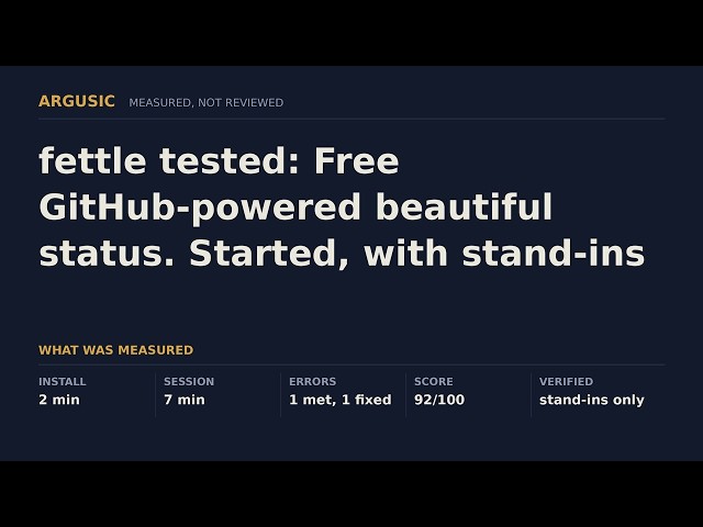 fettle tested: Free GitHub-powered beautiful status. Started, with stand-ins for the real services.