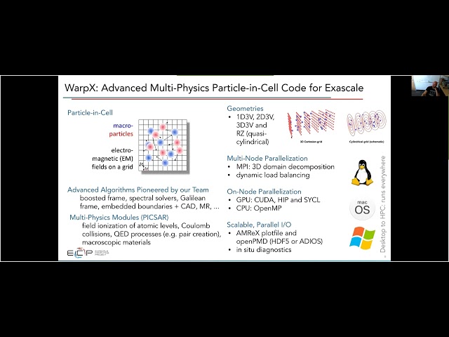 Massively Parallel PIC using WARPX