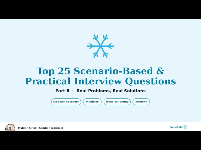 Snowflake Interview Prep: How to Answer Real-World Design & Troubleshooting Questions
