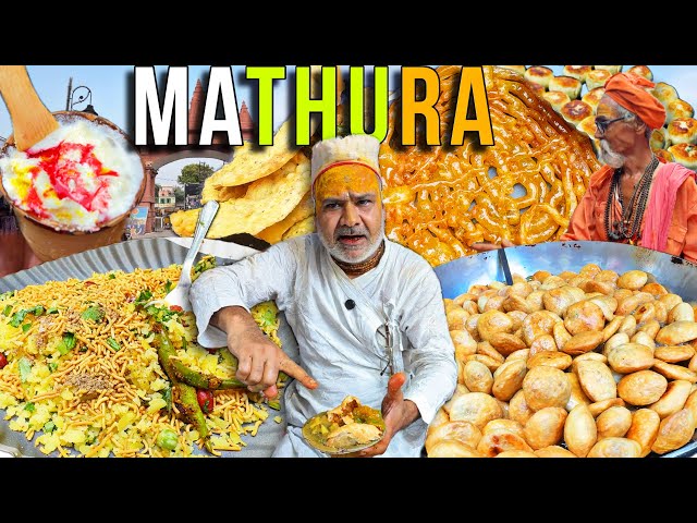 MATHURA Food Tour | Best Street Food In Mathura | Roopa Kachori, NATHU Ji Lassi, Crispy BHALLE Tikki