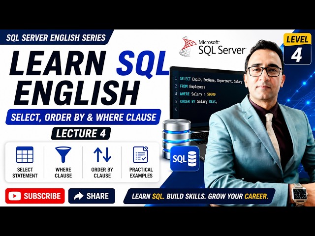 Learn SQL Server Eng | Select | Order by and Where clause | L4