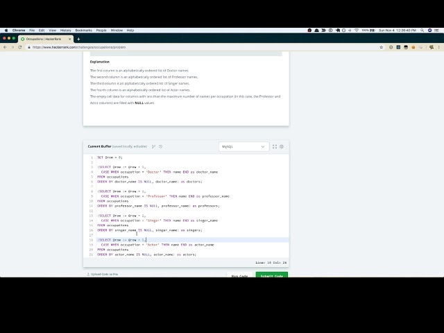 HackerRank - SQL Solutions Part 2
