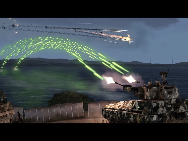A-10 Warthog ON FIRE - SHOT DOWN by Anti Aircaft Tank - GAU-8 Avenger - Military Simulation - ArmA 3