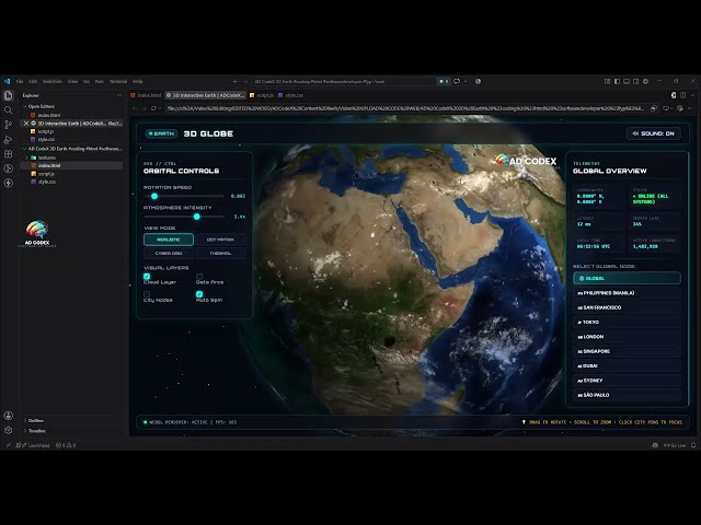Build an Interactive 3D Globe in JavaScript (Three.js Tutorial)