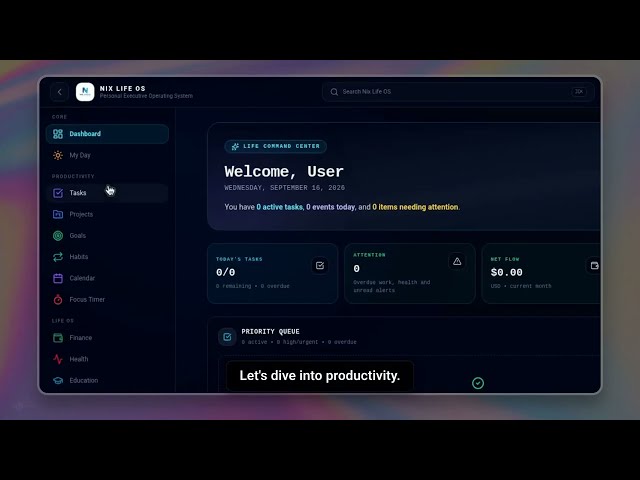 Nix Life OS Demo | Your Personal Operating System