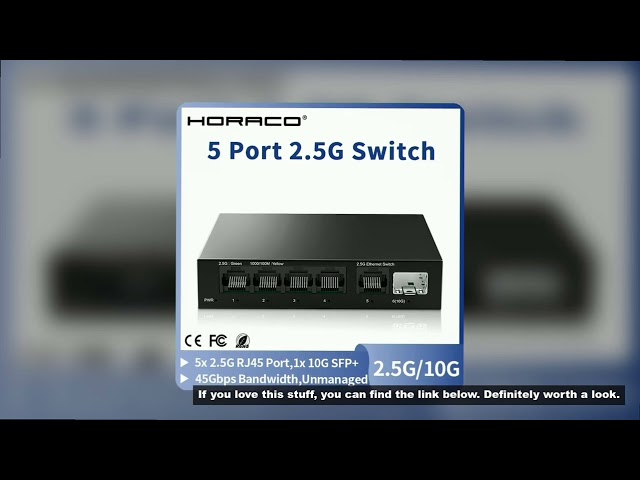 5 Port 2.5GbE Ethernet Switch Unmanaged 2.5Gbps Network Switch 1 Port 10Gb SFP+ Slot Home Lab Setup