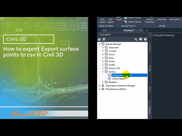 How to Export surface points to csv in Civil 3D