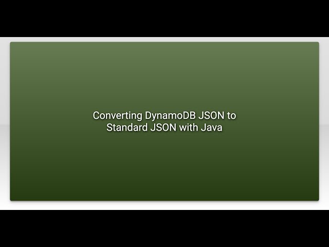 Converting DynamoDB JSON to Standard JSON with Java