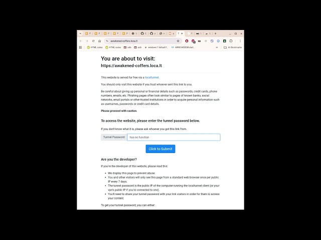How to patch localtunnel websites using UserAgent for Chrome:
