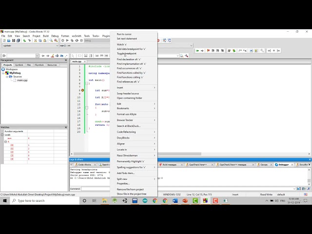 35 Debugging using CodeBlocks