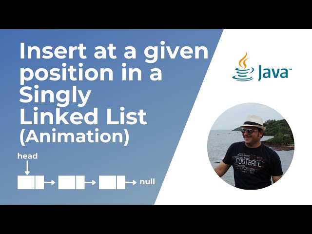 Insert a node in a Singly Linked List at a given position (Animation)