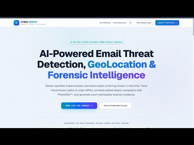CyberSentry | AI-Powered Email Forensics & Threat Intelligence Platform